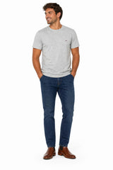 RM Williams Mens Parson T-Shirt Grey Marl/Chestnut Northern Ireland