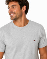 RM Williams Mens Parson T-Shirt Grey Marl/Chestnut Northern Ireland