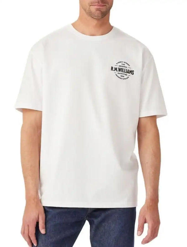 RM Williams Mens Prospect Tee T-Shirt White Northern Ireland Belfast