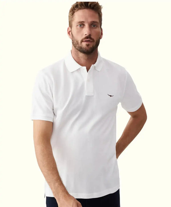 RM Williams Mens Rod Polo Shirt White Northern Ireland Belfast