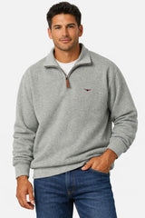 RM Williams Mulyungarie Half Zip Sweatshirt Grey Marl Northern