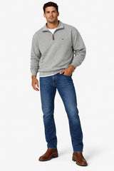 RM Williams Mulyungarie Half Zip Sweatshirt Grey Marl Northern
