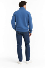 RM Williams Mulyungarie Half Zip Sweatshirt Mid Blue Northern Ireland