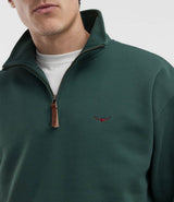 RM Williams Mulyungarie Half Zip Sweatshirt Pine Green Northern