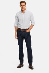 RM Williams Stanley Regular Oxford Shirt Navy/White Northern Ireland