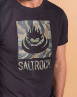 Saltrock Mens Camo Leaf Flame T-Shirt Dark Grey Northern Ireland