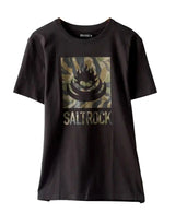 Saltrock Mens Camo Leaf Flame T-Shirt Dark Grey Northern Ireland