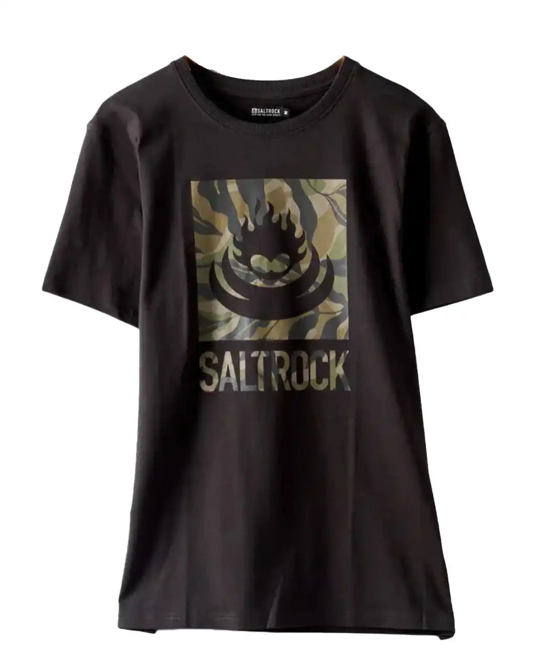 Saltrock Mens Camo Leaf Flame T-Shirt Dark Grey Northern Ireland