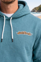 Saltrock Mens Heritage Logo Hoodie Blue Northern Ireland Belfast