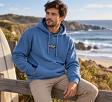 Saltrock Mens Heritage Oval Badge Classic Pop Hoodie in Bright Blue