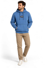 Saltrock Mens Heritage Oval Badge Classic Pop Hoodie in Bright Blue