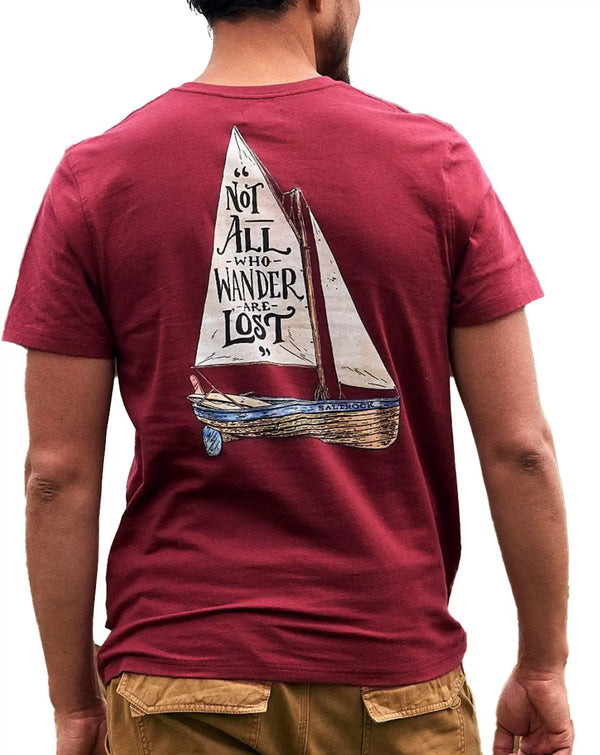 Saltrock Mens Lost Ships T-Shirt Dark Red Northern Ireland Belfast