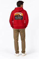 Saltrock Mens Mountain Badge Classic Zip Hoodie In Dark Red Northern