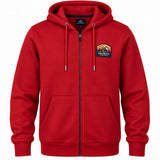 Saltrock Mens Mountain Badge Classic Zip Hoodie In Dark Red Northern