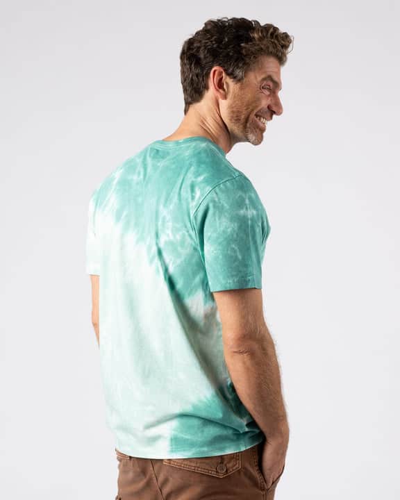 Saltrock Mens Original SR T-Shirt Tie Dye Green/ Dark Pink Northern