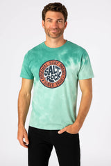 Saltrock Mens Original SR T-Shirt Tie Dye Green/ Dark Pink Northern