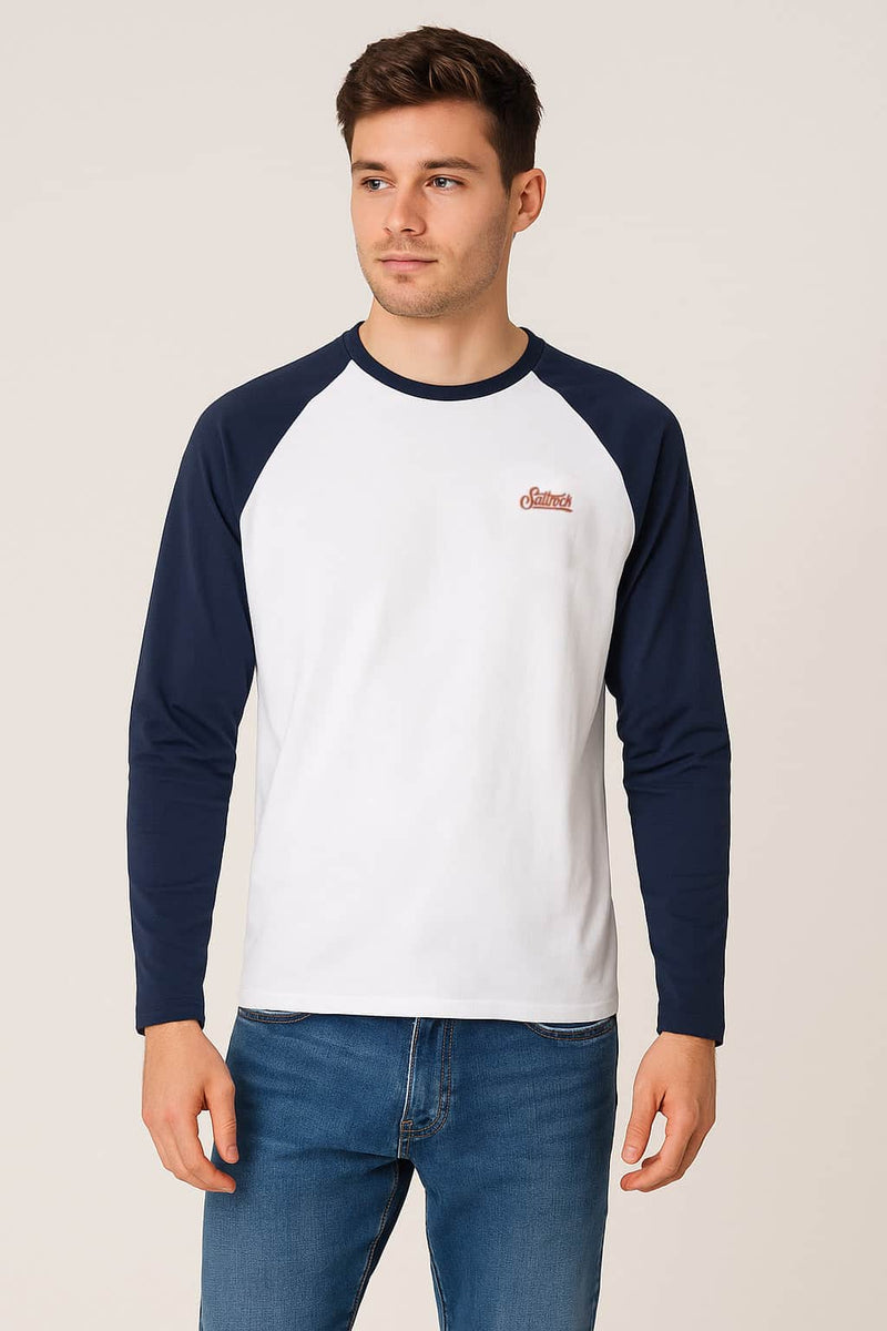 Saltrock Mens Pitcher Long Sleeve Raglan T-Shirt Dress Blues Northern