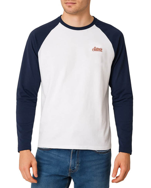 Saltrock Mens Pitcher Long Sleeve Raglan T-Shirt Dress Blues Northern
