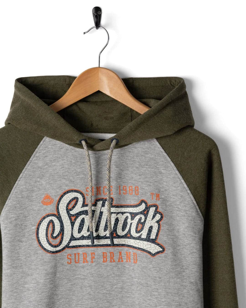 Saltrock Mens Pitcher Pop Hoodie Dark Green/Grey Northern Ireland