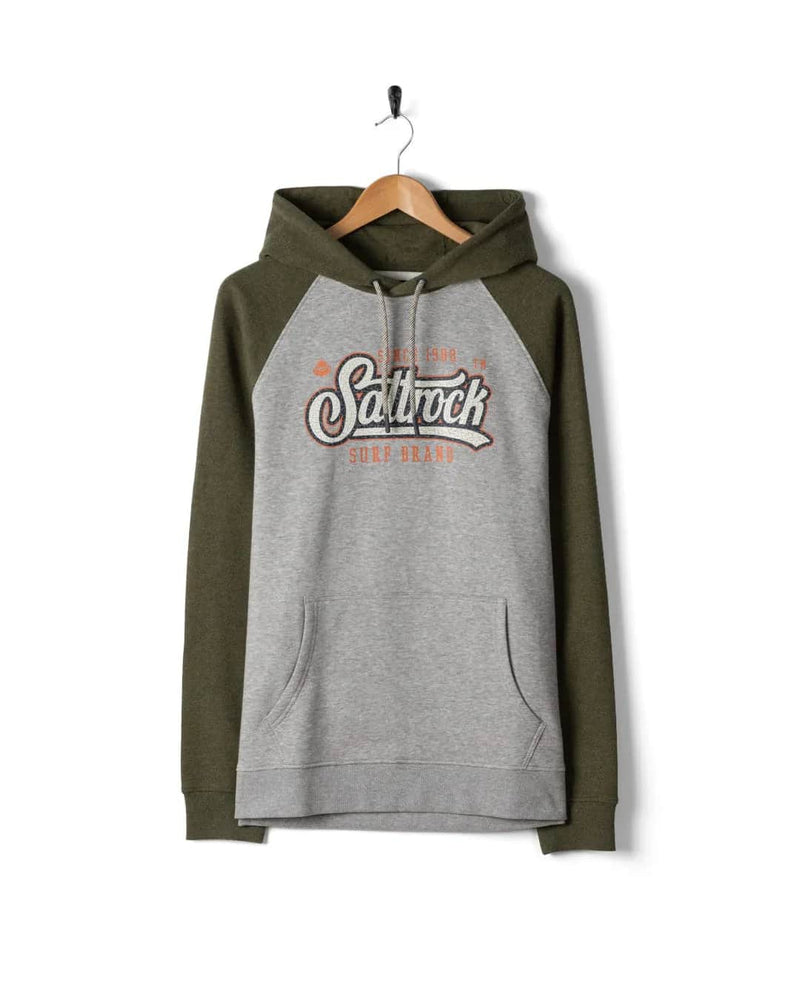 Saltrock Mens Pitcher Pop Hoodie Dark Green/Grey Northern Ireland