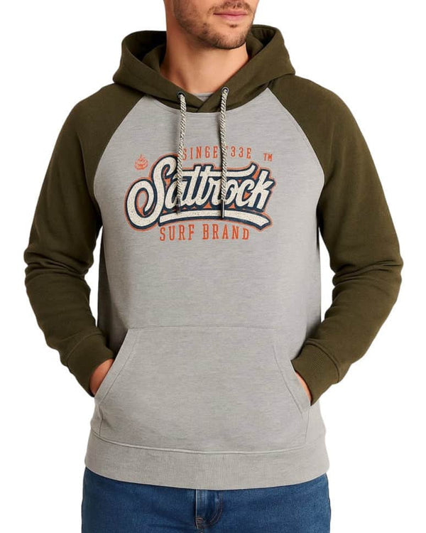 Saltrock Mens Pitcher Pop Hoodie Dark Green/Grey Northern Ireland