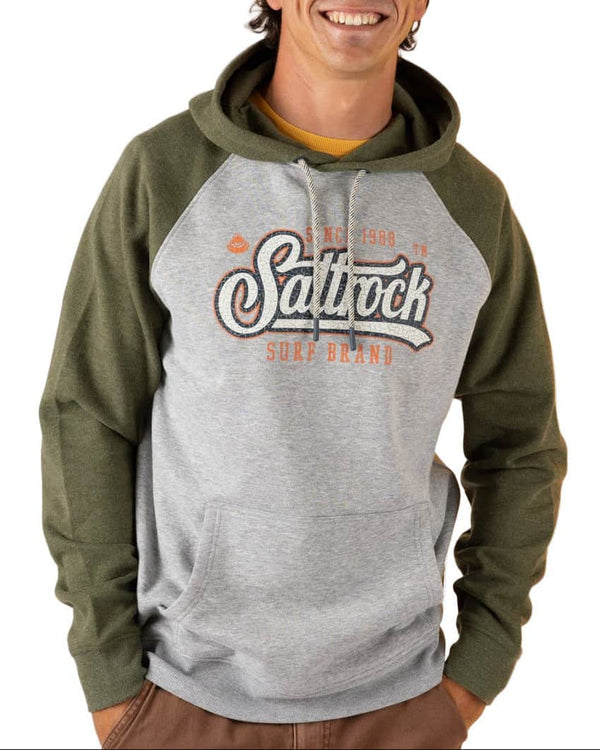 Saltrock Mens Pitcher Pop Hoodie Dark Green/Grey Northern Ireland