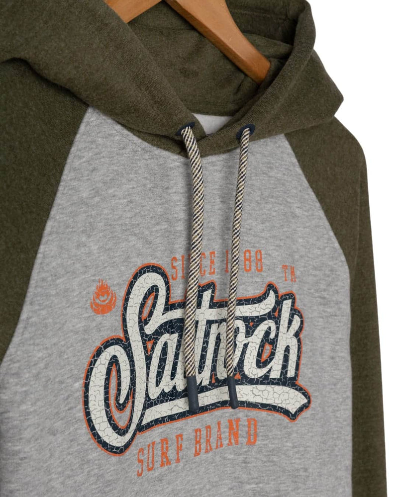 Saltrock Mens Pitcher Pop Hoodie Dark Green/Grey Northern Ireland