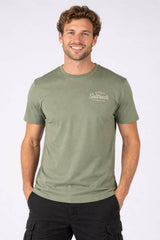 Saltrock Mens Postcard Script T-Shirt Green Northern Ireland Belfast