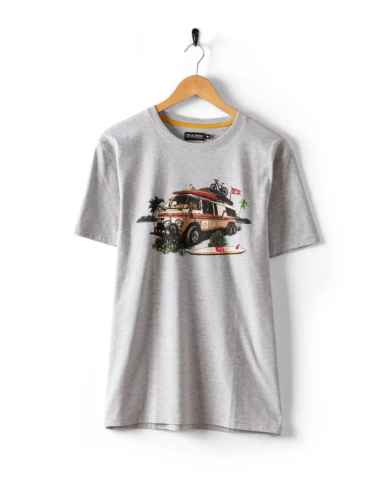 Saltrock Mens Retro Camper T-Shirt Grey Northern Ireland Belfast