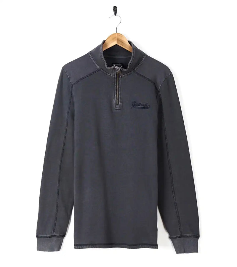 Saltrock Mens Stellan 1/4 Zip Neck Sweatshirt Dark Blue Northern