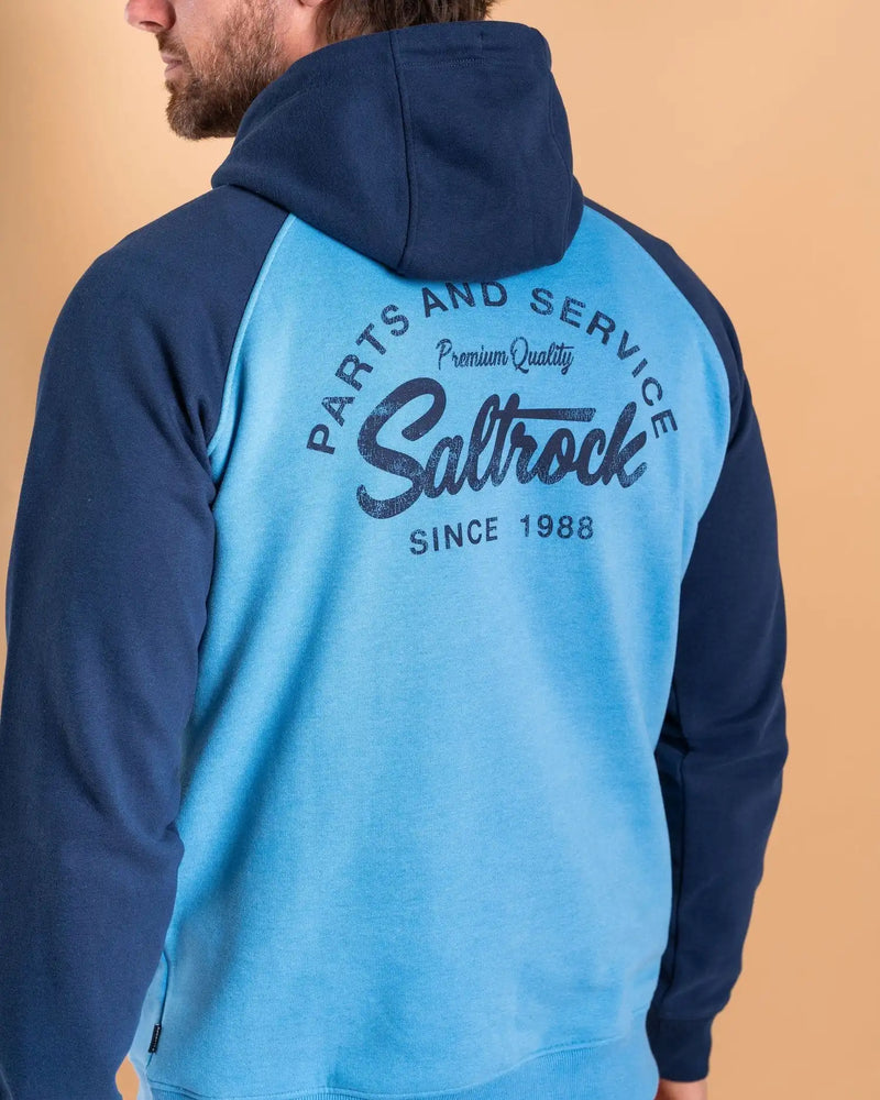 Saltrock Mens Strike Logo Pop Hoodie Light Blue Northern Ireland