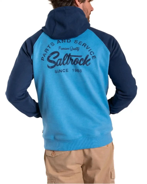 Saltrock Mens Strike Logo Pop Hoodie Light Blue Northern Ireland