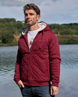 Saltrock Mens Tarka Quilted Borg Lined Hoody Red Northern Ireland