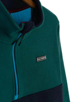 Saltrock Mens Theo Block Fleece 1/4 Zip Neck Green/Blue Northern