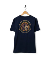 Saltrock Mens Trail Badge Print T-Shirt Blue Northern Ireland Belfast