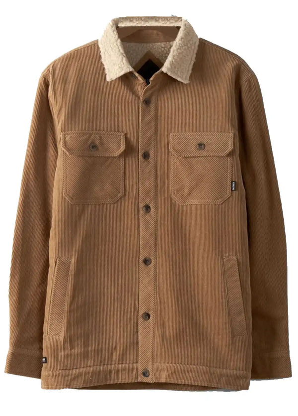 Saltrock Mens Zeke 2 Fur Lined Cordoroy Overshirt Brown Northern