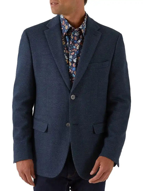 Skopes Mens Tailored Warlow Tweed Blazer Jacket Navy Ballynahinch