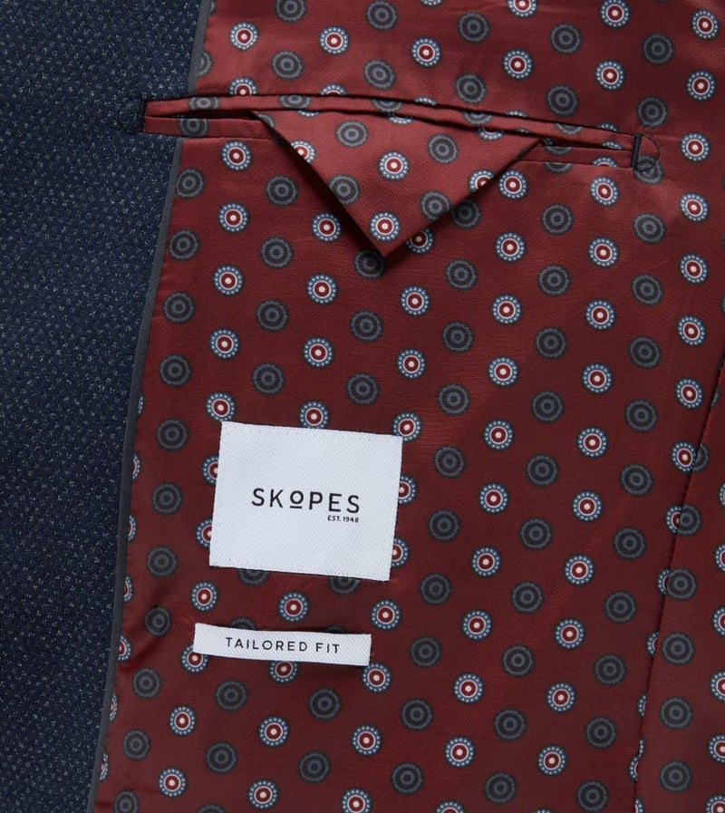 Skopes Mens Tailored Warlow Tweed Blazer Jacket Navy Ballynahinch