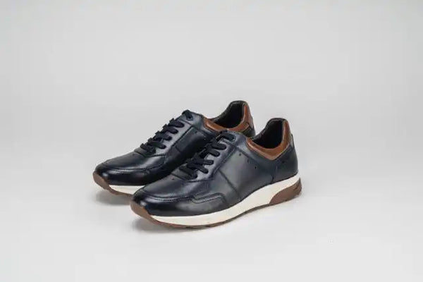 Sloane Mens Max Leather Trainers Navy Northern Ireland Belfast