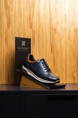 Sloane Mens Max Leather Trainers Navy Northern Ireland Belfast