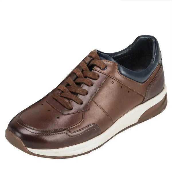 Sloane Mens Max Leather Trainers Tan/Brown Northern Ireland Belfast