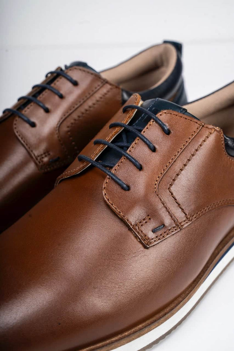 Sloane Shoes Brandon Casual Trainers Cognac/Navy Northern Ireland