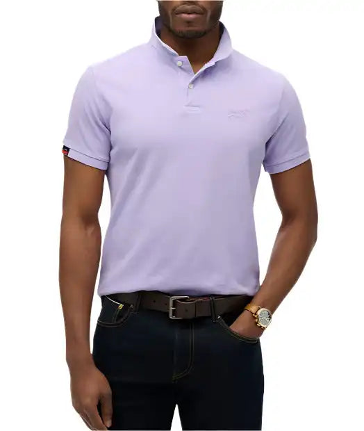 Superdr Mens Vintage Destroy Polo Light Lavender Northern Ireland