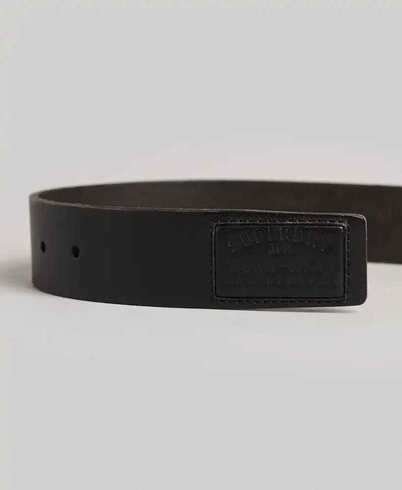 Superdry Badgeman Leather Belt Black