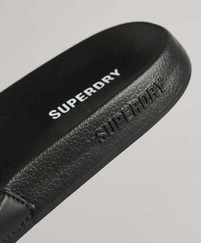 Superdry Core Pool Slides Black Optic White