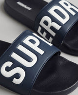 Superdry Core Pool Slides Deep Navy Optic White