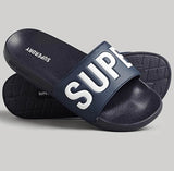 Superdry Core Pool Slides Deep Navy Optic White