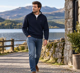 Superdry Cotton Half Zip Knit Jumper Navy Northern Ireland Belfast