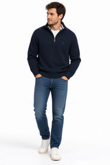 Superdry Cotton Half Zip Knit Jumper Navy Northern Ireland Belfast