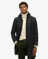 Superdry Mens 2 In 1 Towncoat Overcoat Black Herringbone Northern